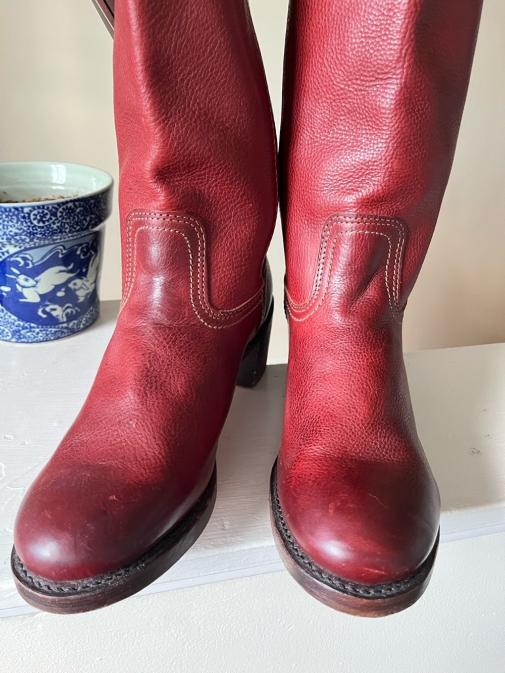 Frye Burgundy 14L Campus Leather Boots - Picture 7 of 12